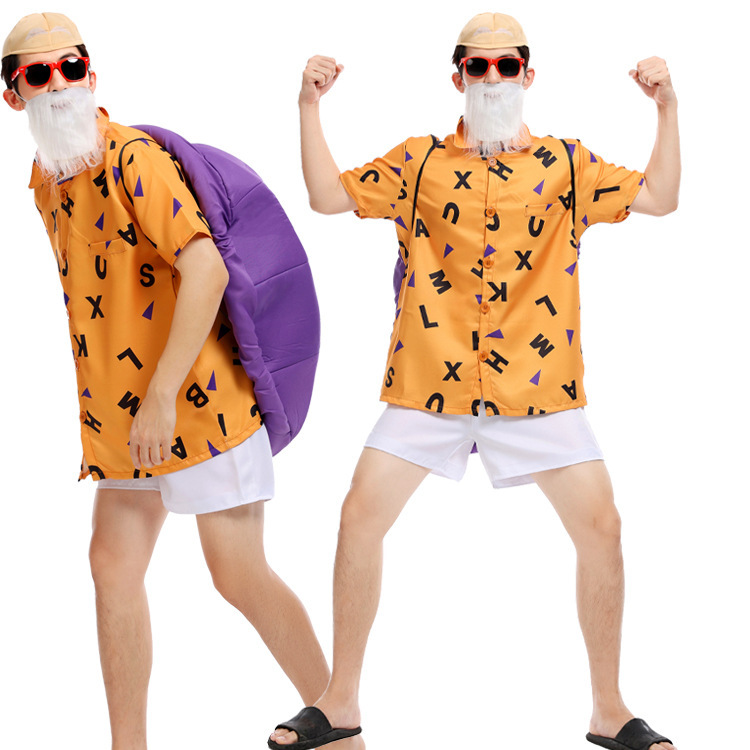 Halloween Dragon Ball Men's Turtle Hermit Cosplay Costume Male Character Turtle Man Outfit — image 3