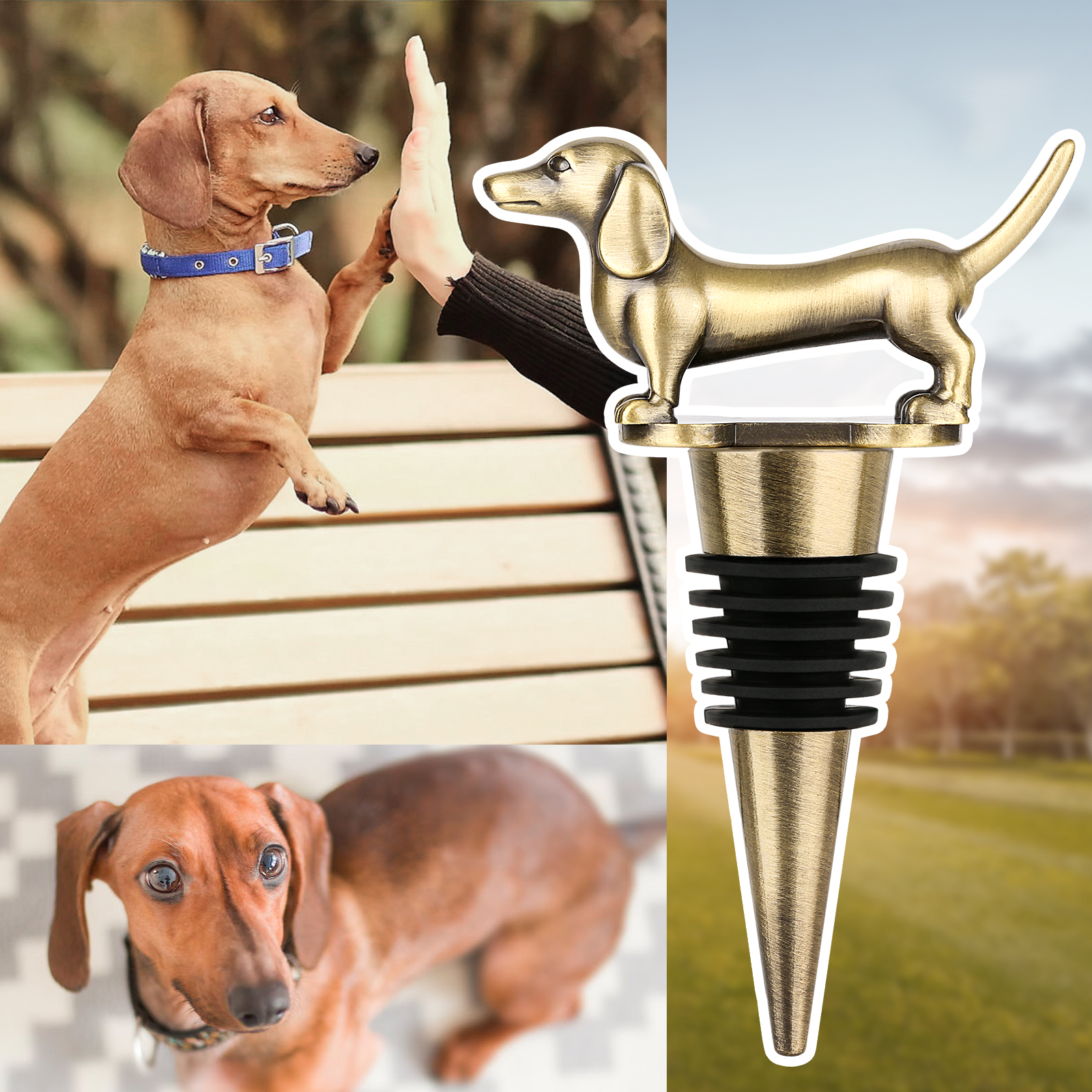 Tapón de Vino con Forma de Perro Salchicha, Tapón para Vino y Champán para el Hogar, Divertido Tapón de Vino de Perro Salchicha, Ideal para Regalos de Cumpleaños para Hombres y Mujeres, Halloween, Navidad, Día del Padre, el Día de la Ma — imagen 14