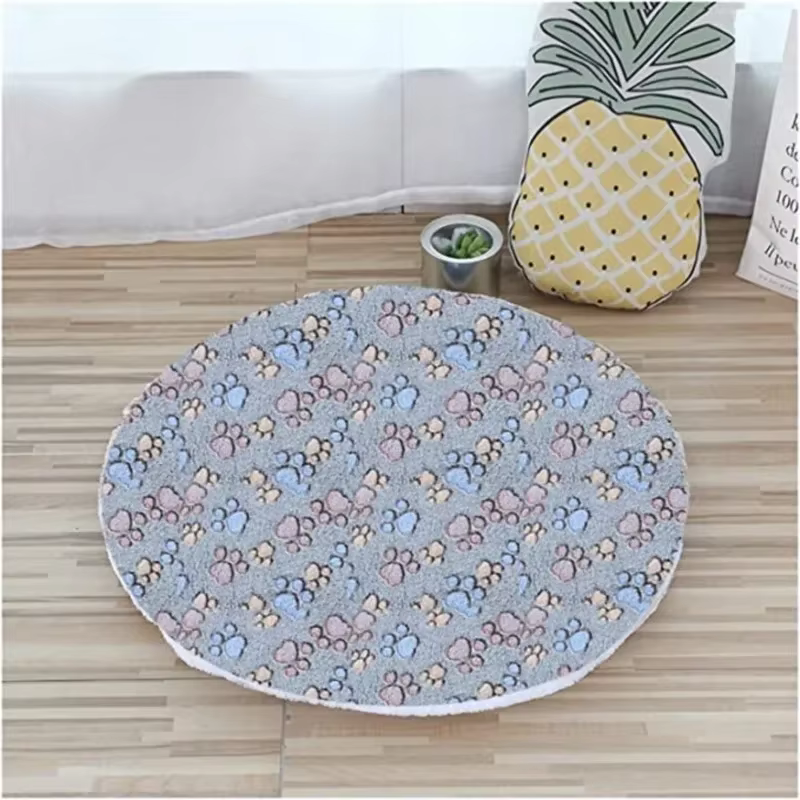 Plush Cat Bed Mats Round Pet Bed for Cats Small Dogs Soft Fleece Pet Sleeping Mat Kitten Puppy Nest Pet Cushion Cat Accessories — image 1