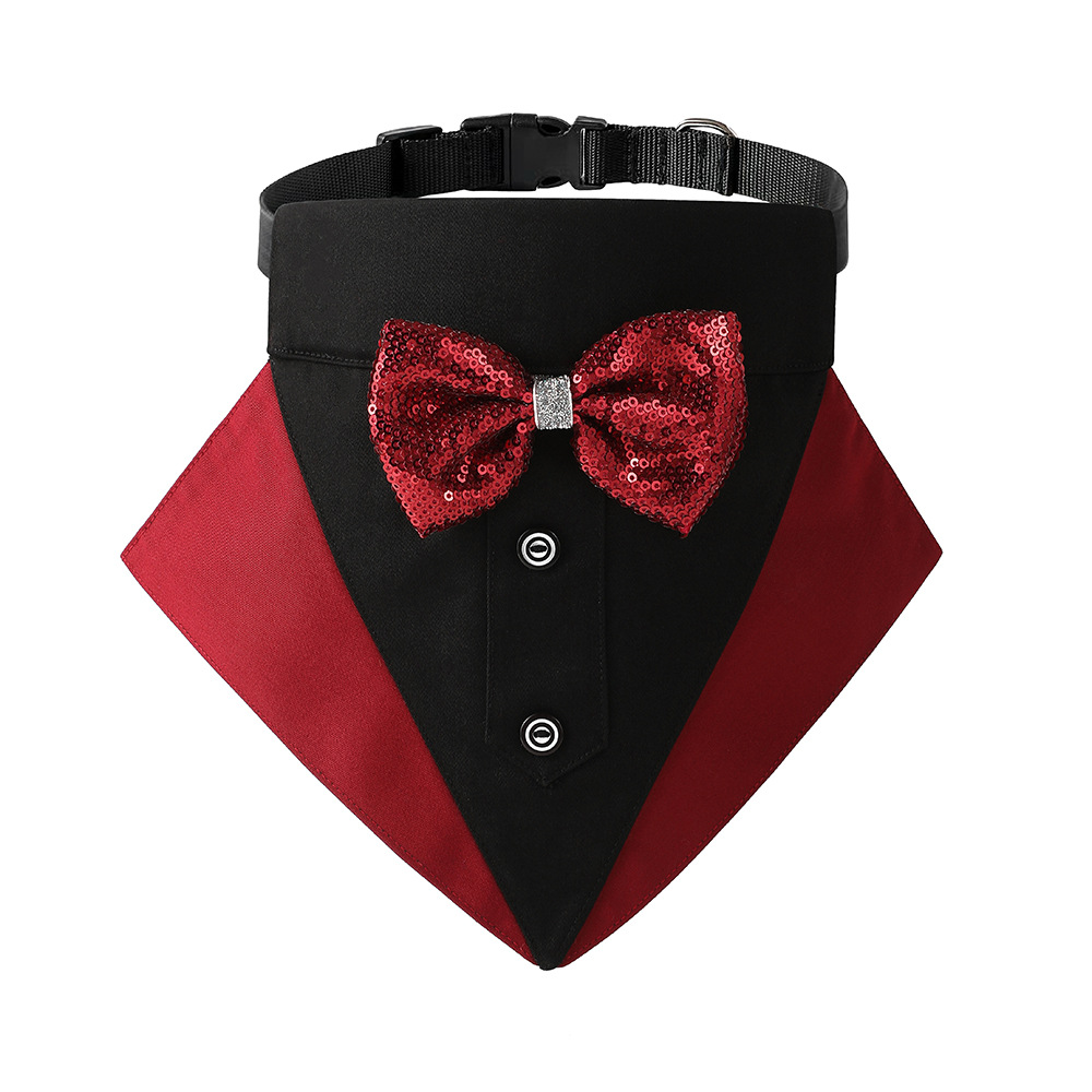 TANPOPO British style wedding suit dog bibs wedding triangle scarf pet scarf — image 16