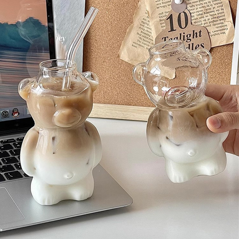 Bear cup coffee cup cartoon glass cup — image 3