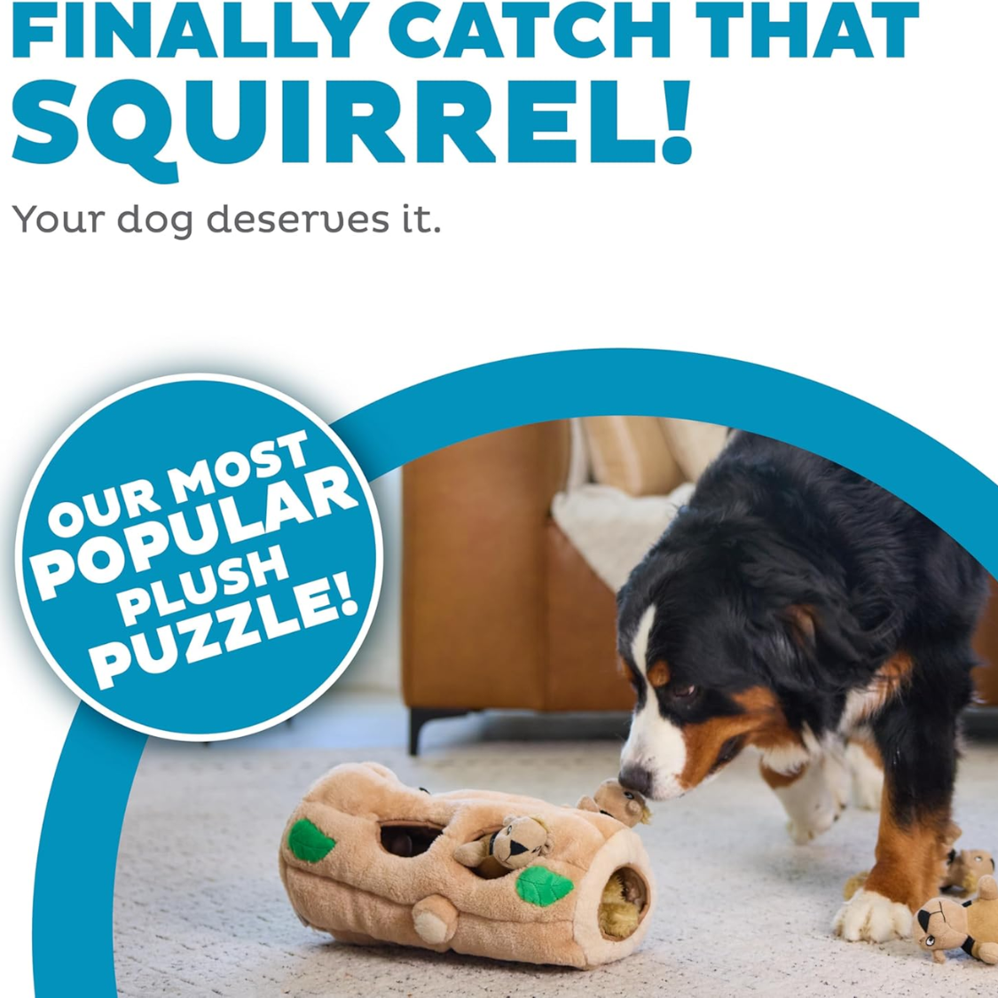 Perro Juguetes de Ardilla Interactivo 2 en 1 - Plush Puzzle con 6 Ardillas Ruidosas Removibles — imagen 5