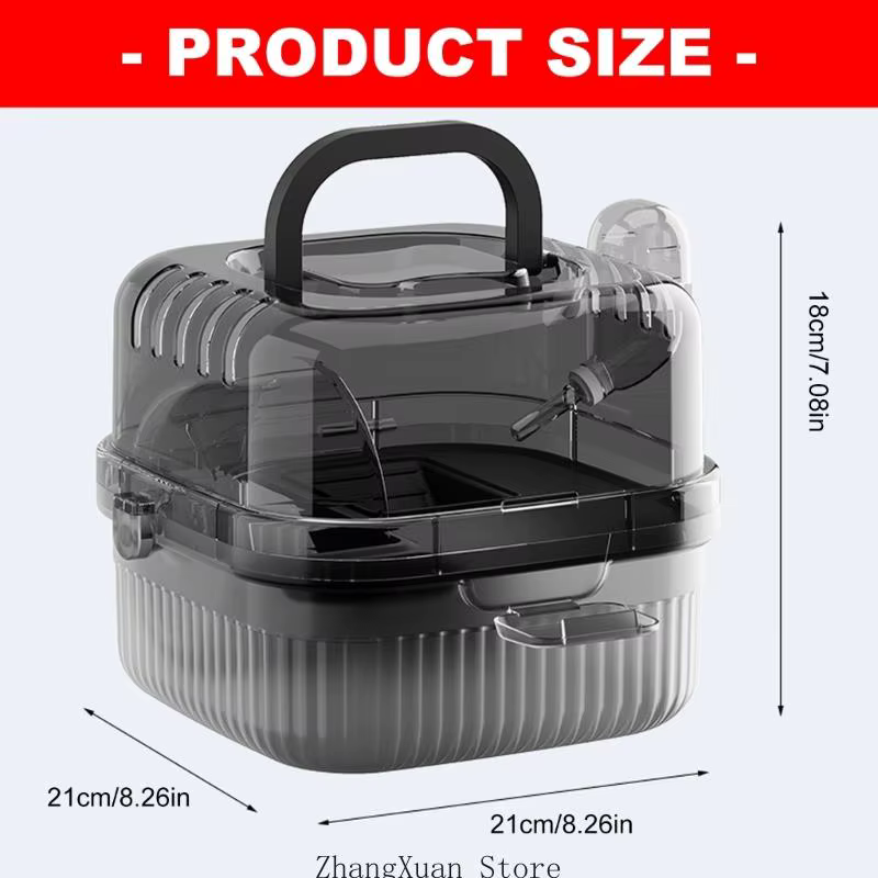 Caja Portátil para Hamsters con Diseño de Visibilidad Clara y Construcción Estable para Uso de Pequeños Animales en Interior y Exterior 3XUF — imagen 4