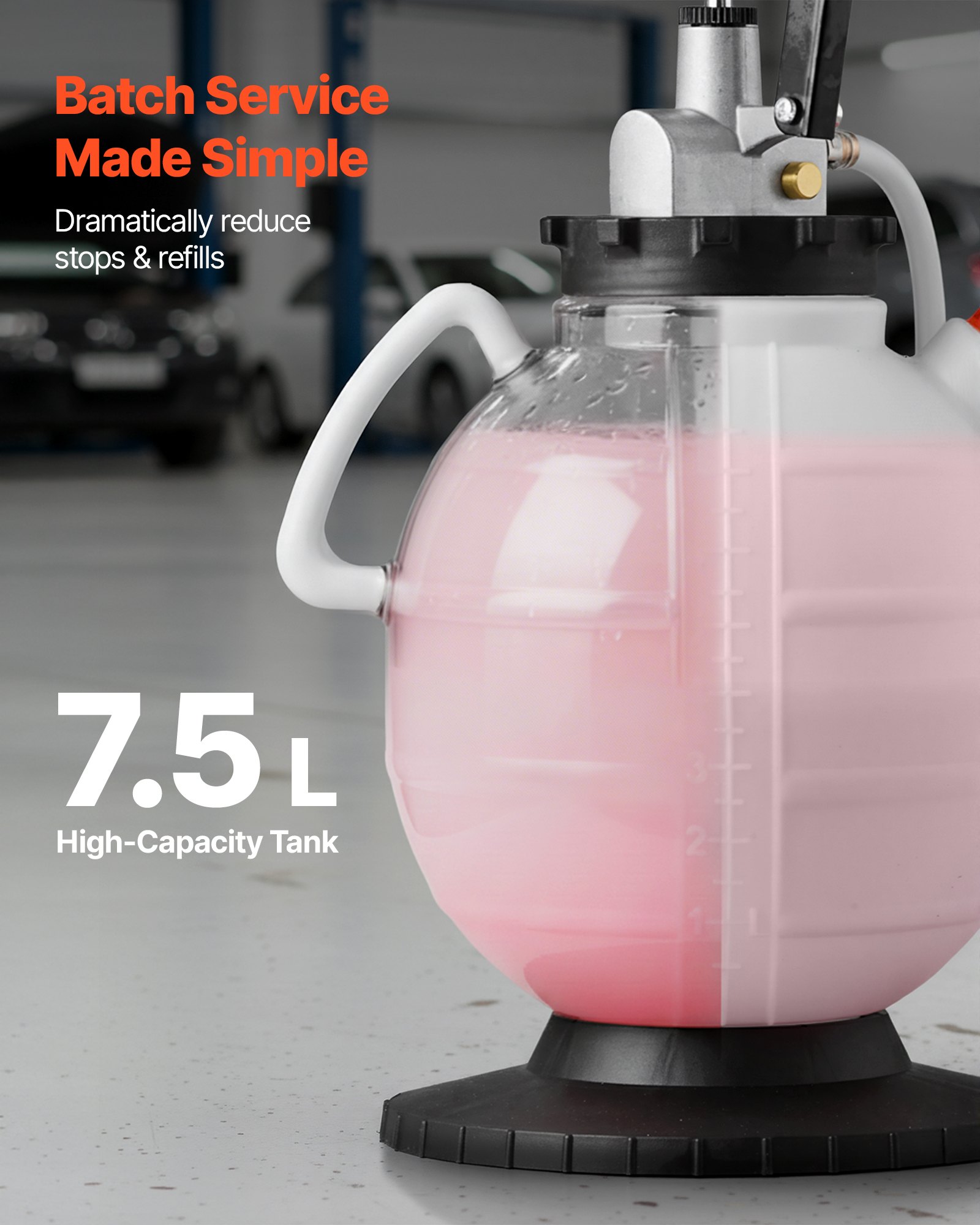 Transmission Fluid Pump, 7.5 L Capacity, Manual Fluid Transfer Pump With 8 ATF Adapters & 47 In Outlet Horse, ATF Refill Kit, Oil Extractor Dispenser With HDPE Tank For Cars, Lawn Mowers — image 3