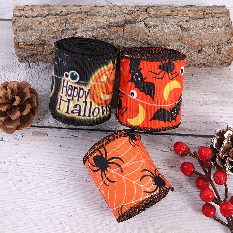 Creative Halloween spider print ribbon Halloween party decoration ribbon DIY decoration ribbon material — image 7