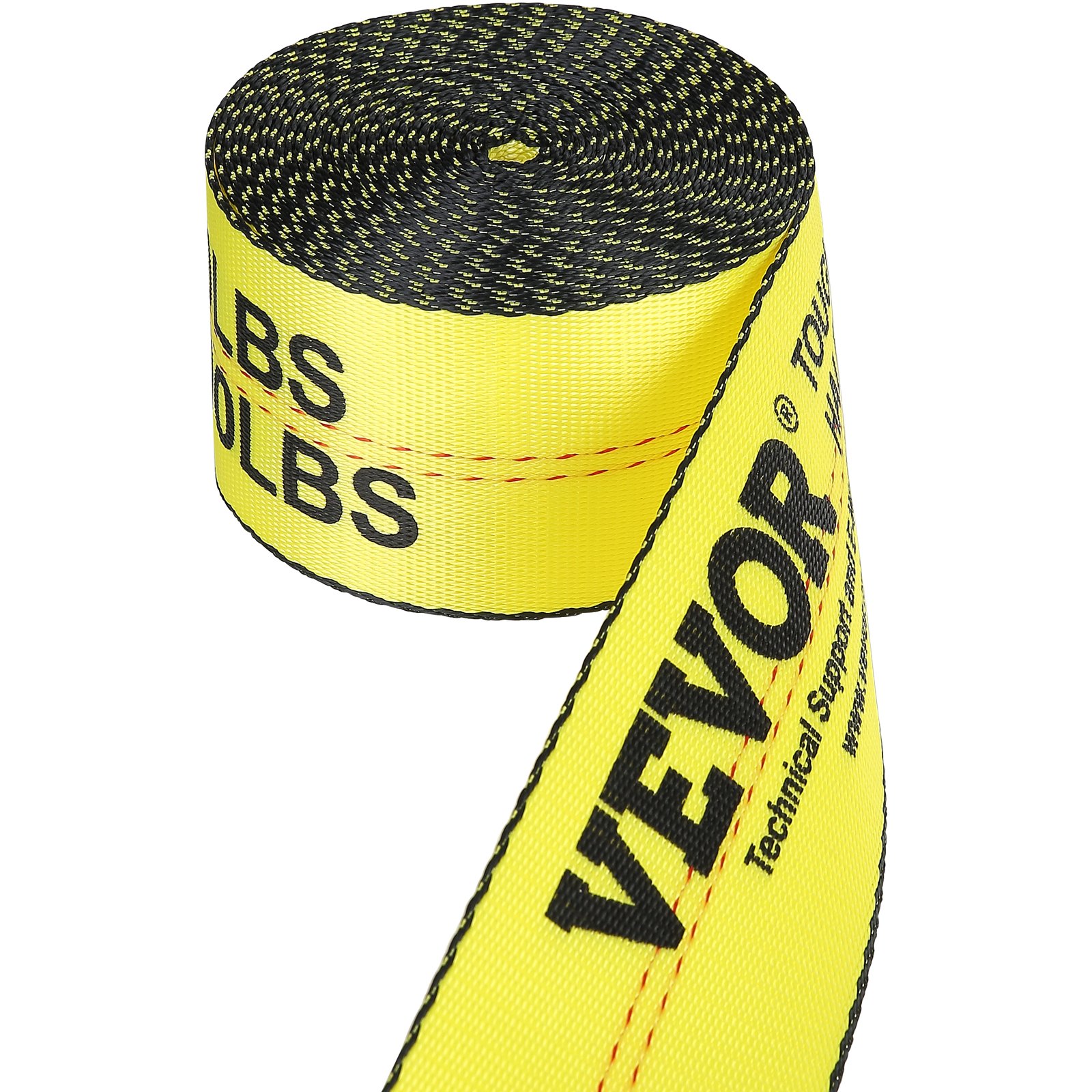 Cinturones de Winche, Capacidad de Carga 6000 lbs, Resistencia de Ruptura 18000 lbs, Cinturones para Camiones con Garras Planas, Amarras para Flats, Control de Carga para Remolques, Granjas, Rescatistas, Ahorrador de Árboles, Amarillo — imagen 4