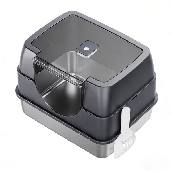 Caja de Arena Galaxia Encerrada Gris para Gatos: Impermeable y Antiarena, Estable y Duradera para Familias de Mascotas en Todo el Mundo — imagen 6