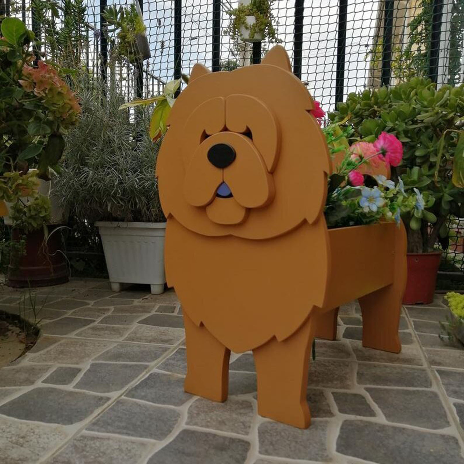 New Supply Garden Art Decoration Dog Flower Pot Planter Cat Stand Flower Pot — image 16