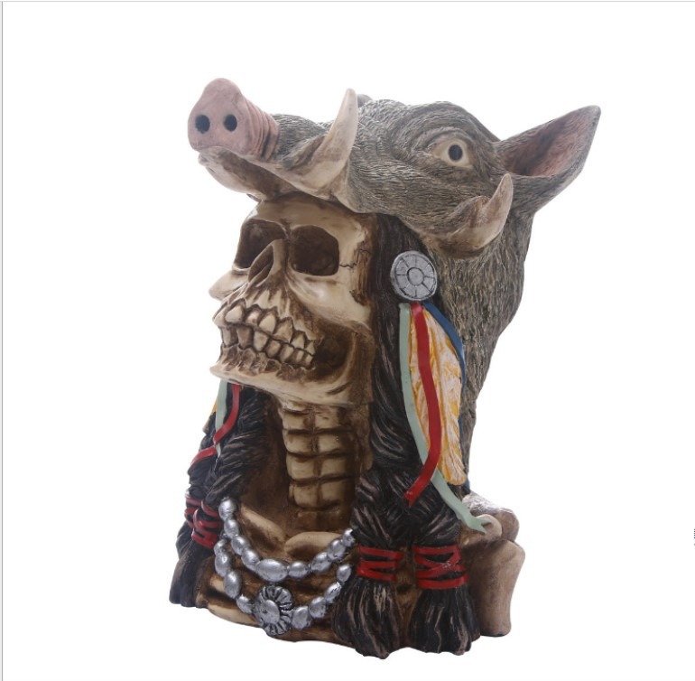 Ornamento de resina artesanal de cráneo de animal — imagen 6