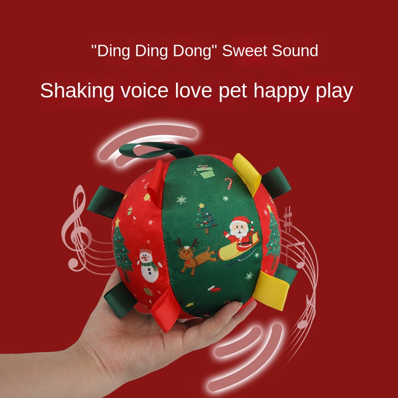 Christmas style dog toy ball outdoor sports ball self fun grinding plush ball small and medium-sized dog training pet toy — image 3