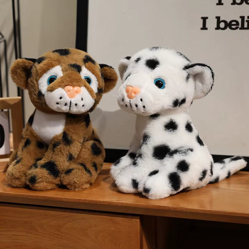 Realistic Cute Leopard Plush Toy Soft Cozy Wild Animal Toys Lifelike Leopard Plush Doll Lovely Desktop Decor Kids Gift Getaway — image 3
