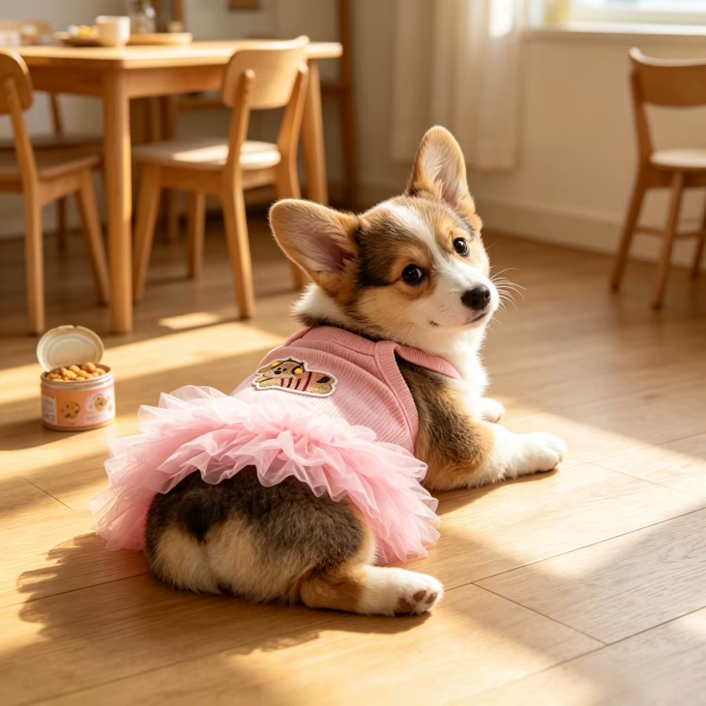 Sleeveless Puffy Princess Dog Skirt Cute Pet Half Skirt Comfortable Fit Small Dogs Cats — image 1