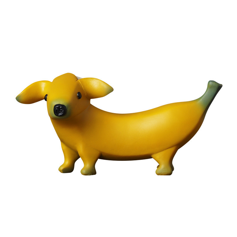Creative Banana Puppy Resin Ornament Home Sculpture Ornament Resin Crafts — image 5