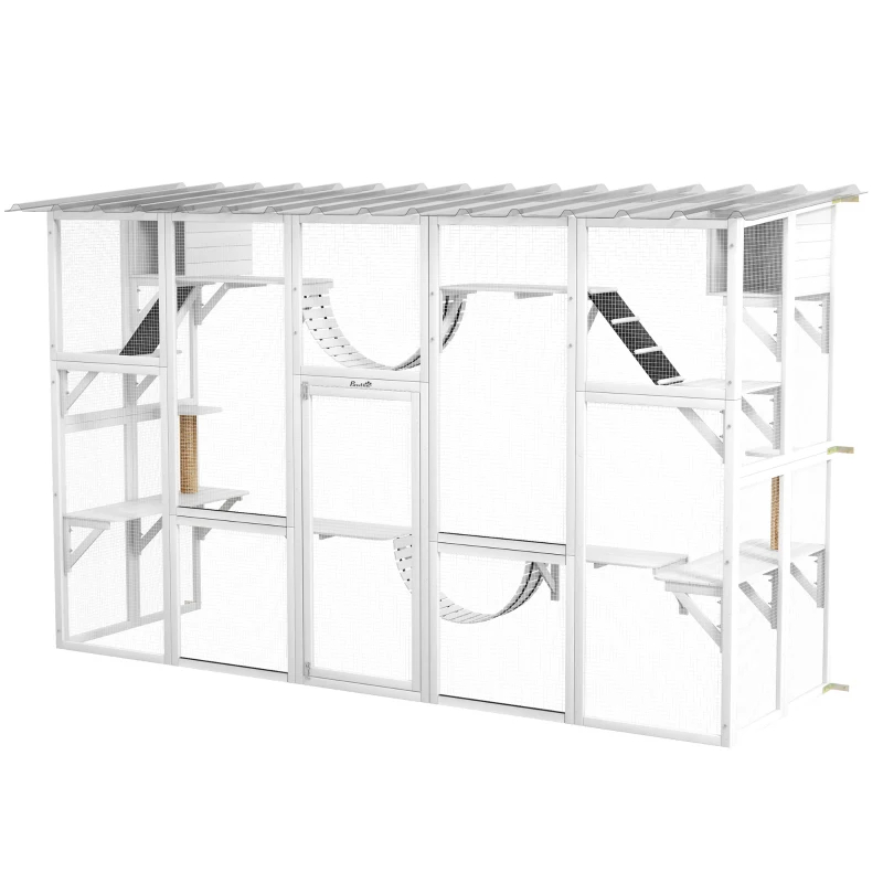 Cat Window Box, Large Catio With Shelves & Bridges, Outside Enclosure For Multiple Cats — imagen 7