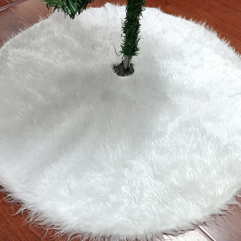 Christmas Decoration Supplies Pure White Falling Water Rabbit Fluffy Snowflake Christmas Tree Skirt Long Hair Section Tree Skirt — image 13