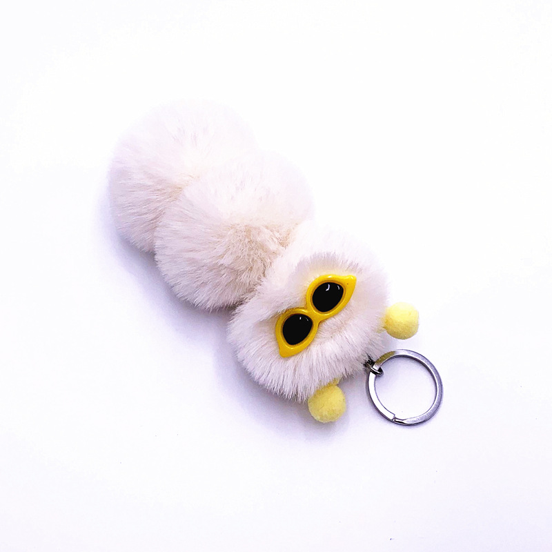 New Cute Caterpillar Key Chain Cute Candy Color Cartoon Plush Bag Pendant Car Key Chain Accessories — image 10