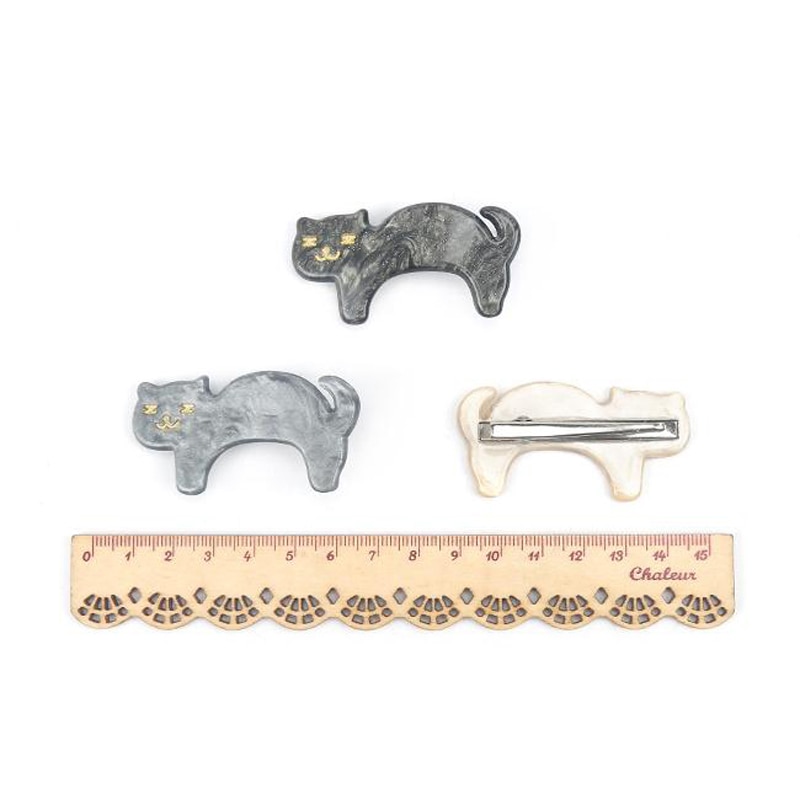 Women Animals Hair Accessories Solid Color Cartoon Cat Hairpins Jewelry Acrylic Buckbill Hair Clip Headwear — image 4