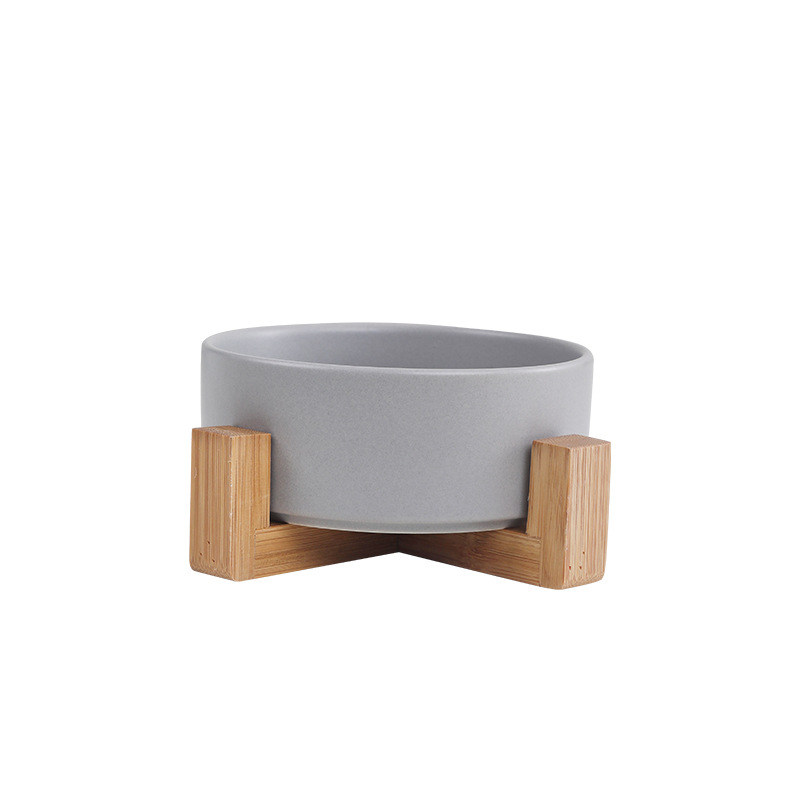Platos para Mascotas - Estantería de Madera Plato de Ensalada Plato de Fideos Almacenamiento de Llaves Plato de Cerámica para Perros Comida doble — imagen 6