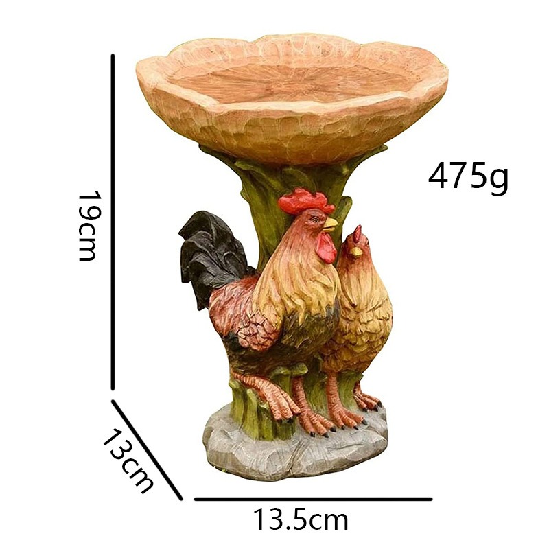Garden Small Animal Resin Bird Feeder Hummingbird Bathtub Outdoor Decorative Ornaments Sculpture Resin — image 1
