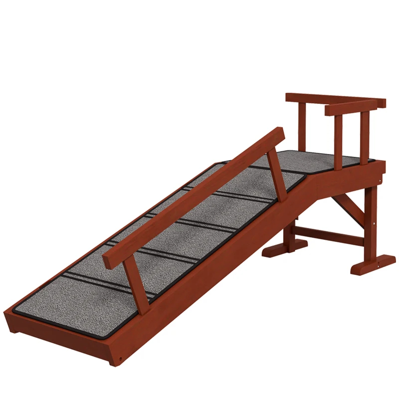 PawHut Wooden Dog Ramp With Removable Guardrails, Non-Slip Surface — imagen 4