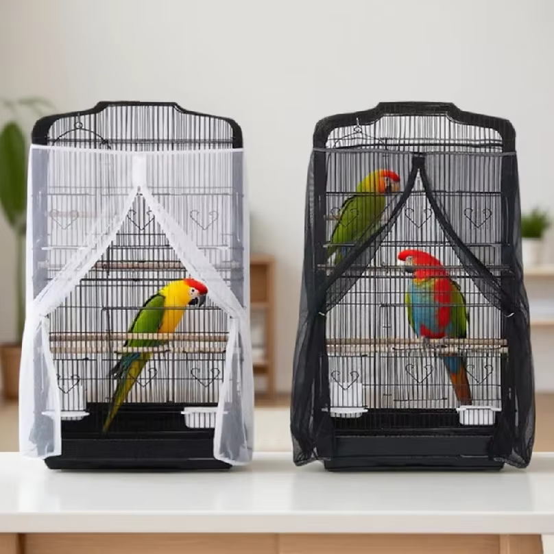 Cubierta de Red para Jaulas de Loros con Cierre de Zip, Diseño Respirable para Decoración de Hogar — imagen 1