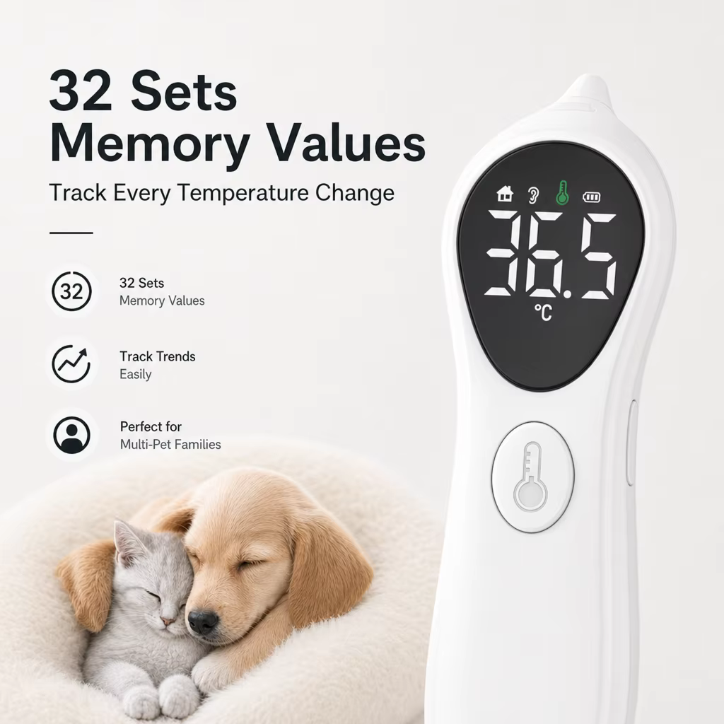 Termómetro de Oído para Mascotas AiQUE, Recargable, Pantalla Grande, Medición Rápida para Perros y Gatos, Equipo Médico Veterinario — imagen 5