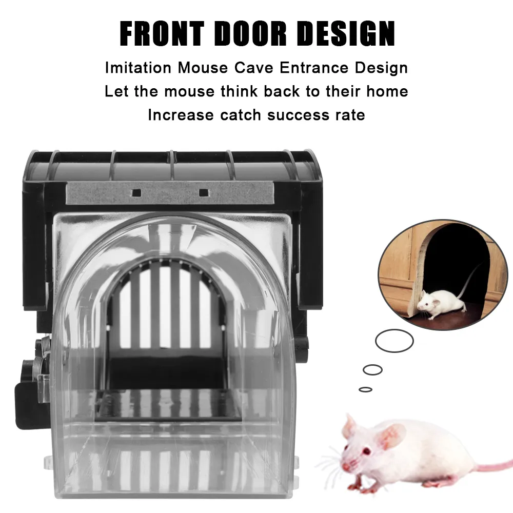Safe Firm Humane Reusable Plastic Rodents Trap Household Mouse Catcher Smart Self-locking Mousetrap for Indoor Outdoor Garden — image 5