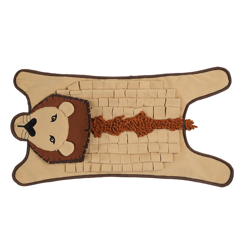 New Lion Crocodile Dog Sniff Pad Creative Choke Prevention Training Pet Slow Food Pad Game Blanket With Ring Paper — image 5