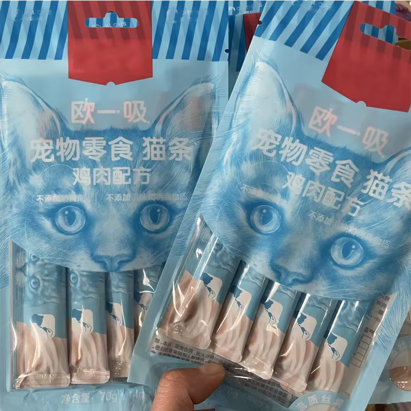 3 Unidades de Comida Húmeda para Gatos Jóvenes, Snacks para Mascotas Tiras para Gatos, Paquete de Snacks Líquidos para Gatos, Fórmula de Pudín de Pollo, Atún+Vieiras y Salmón, Sabores Surtidos — imagen 1