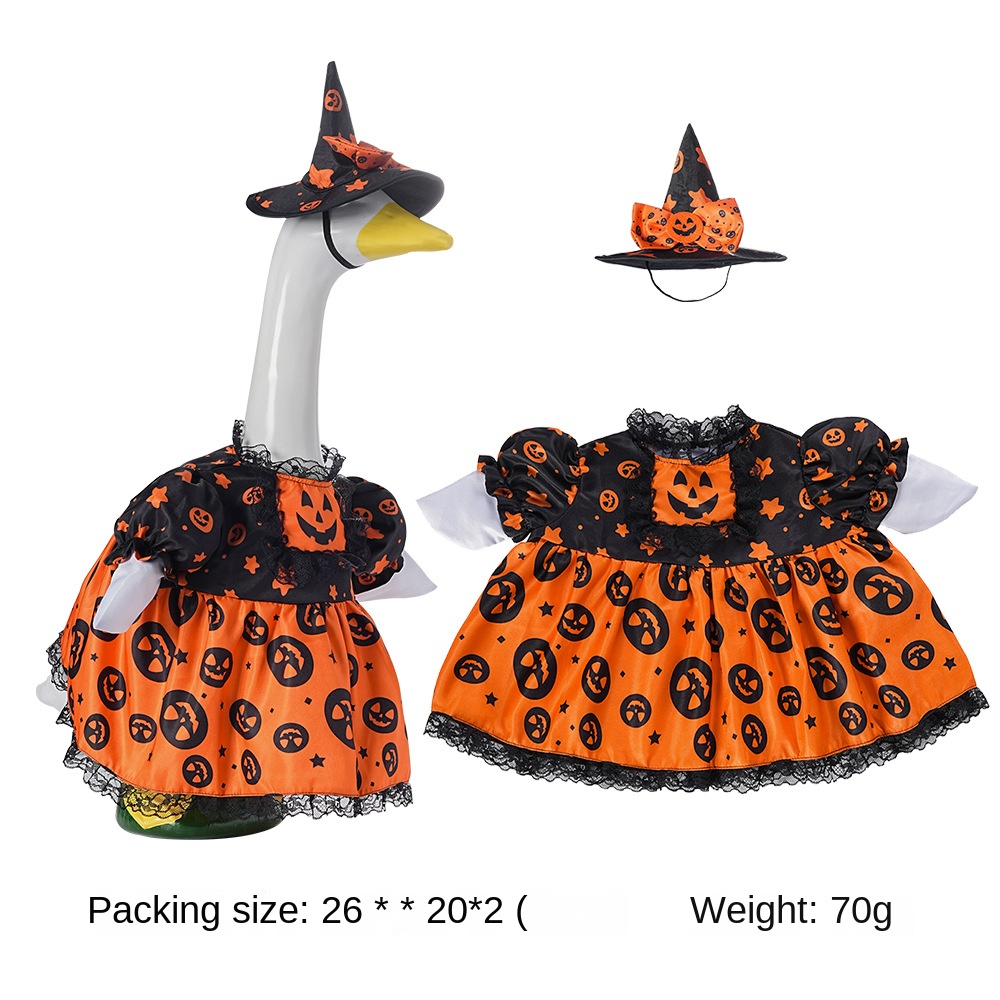 Halloween Porch Goose Costume Large White Goose Festival Yard Decoration Hat and Clothing — image 6