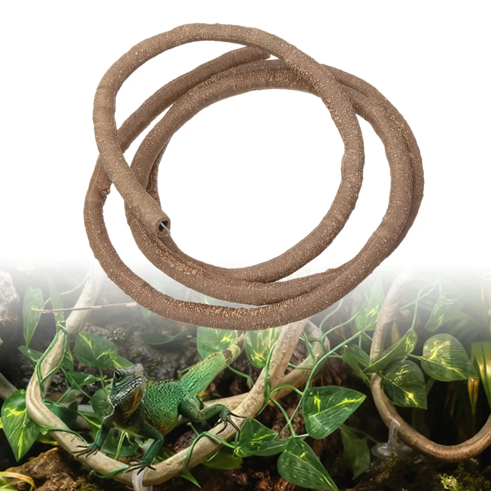 Enredaderas Artificiales de 1M para Reptiles, Flexibles y Moldeables, Plantas de Ratán Falsas para Trepar, Decoración de Terrario y Hábitat para Lagartos — imagen 1