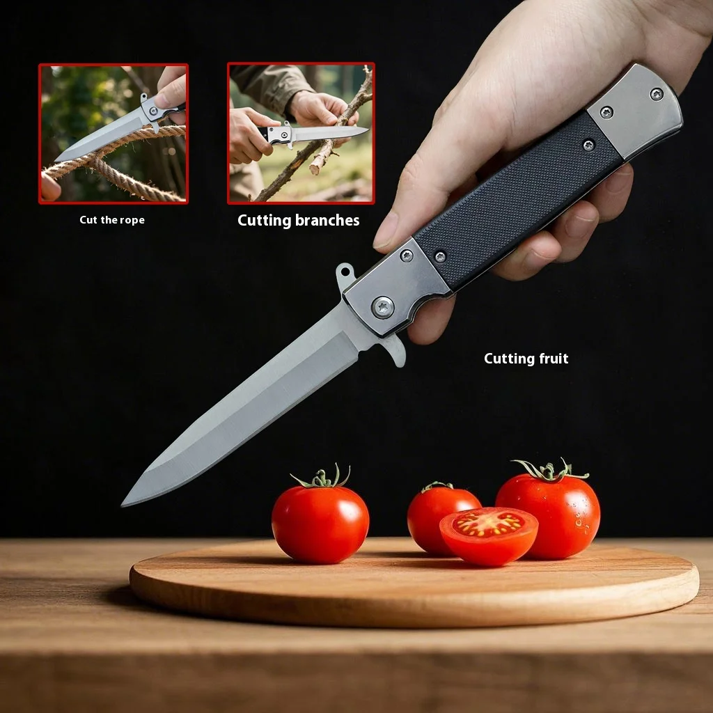 Outdoor Portable Folding Fruit Knife High Hardness Stainless Steel Pocket Cutter Camping Survival Vegetable Peeling Knife EDC Ha — image 5
