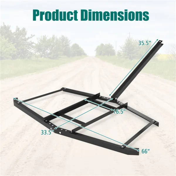74" Heavy-Duty Drag Harrow With 80 Lbs Load Capacity, Tow-Behind Leveling Tool For Driveway, Garden & Farm — image 4
