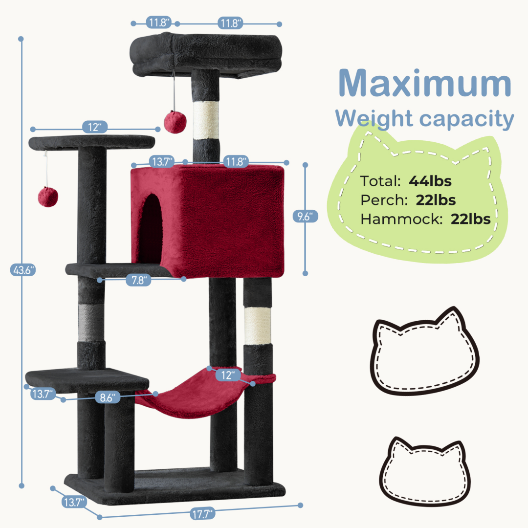 Torre para Gatos de Alto Rendimiento: Arbol Climático con Postes de Escarbar de Sisal Natural — imagen 6