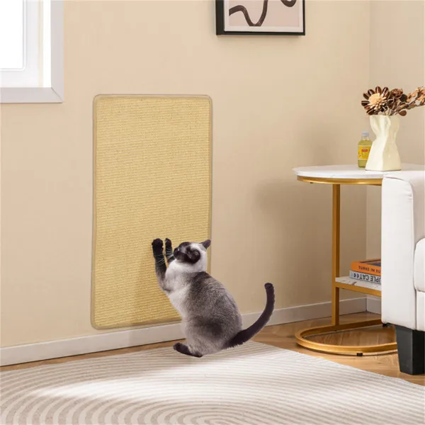 Paquete de 2 Tapetes Rascadores de Sisal Natural para Gatos de 32"x20", Almohadillas Multifuncionales para Descansar y Jugar Para Hogares con Varios Gatos — imagen 4