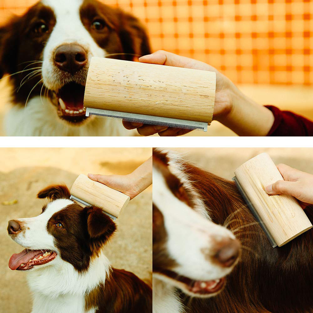 Cepillo para deshacer pelo de mascotas, cepillo de despioje canino, cepillo de madera para caballo — imagen 4