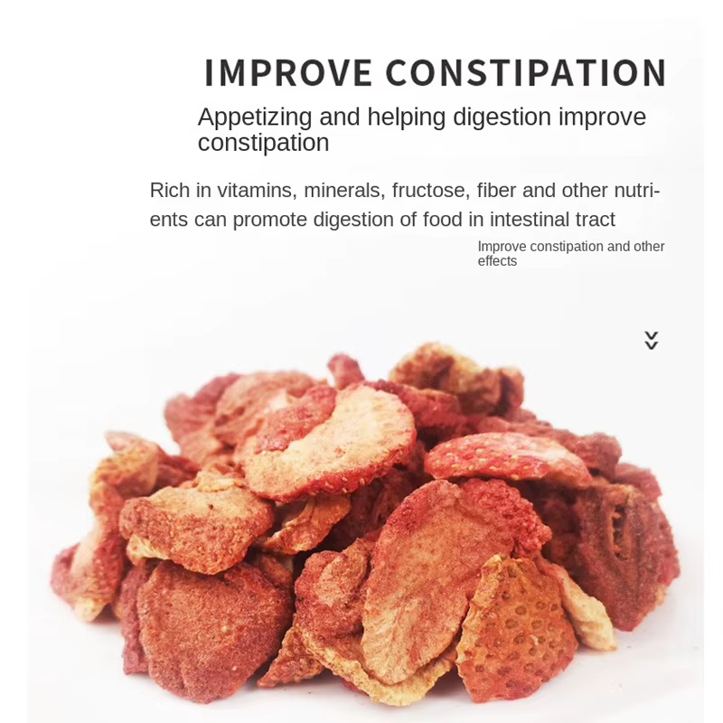 Granos Congelados de Fresa Seca 60g para Conejo, Chinche, Cavia y Roedor - Snacks de Fresa para Salud Digestiva — imagen 3