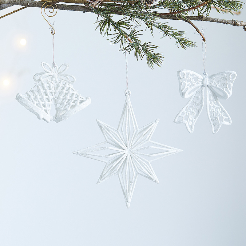 Christmas Snowflake Acrylic Transparent Reindeer Wreath Ornament Tree Decoration Window Hanging Decor — image 4