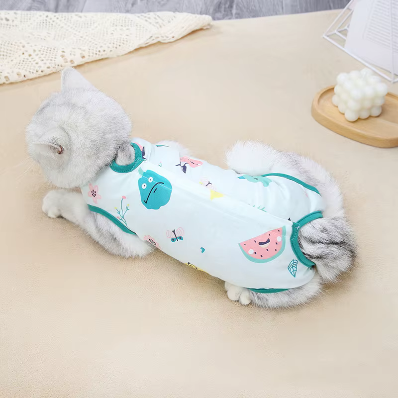 Ropa para Gato, Traje de Recuperación Post-Operativa, Ropa para Heridas, Anti ácaros, Esterilización, Trajes de Recuperación Quirúrgica — imagen 1