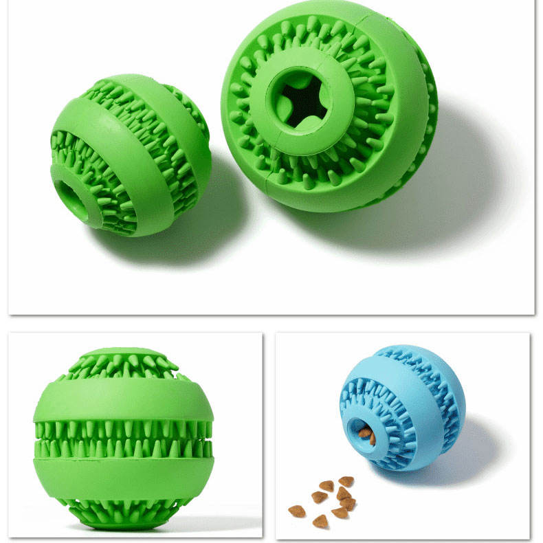Pelota para Mascotas de Goma Natural para Limpieza de Dientes Pequeño-Medio Rompecabezas Inteligencia Pérdida de Alimento Juguetes para Perros en forma de Pelota — imagen 3