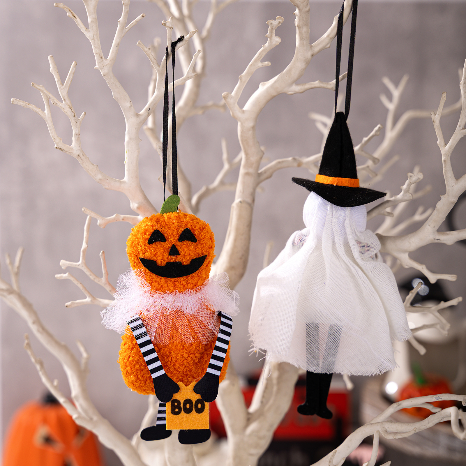 HaoBei Halloween Decorative Hanging Ornaments Pumpkin Black Cat Ghost Skull Festival Home Party Small Hangings — image 5