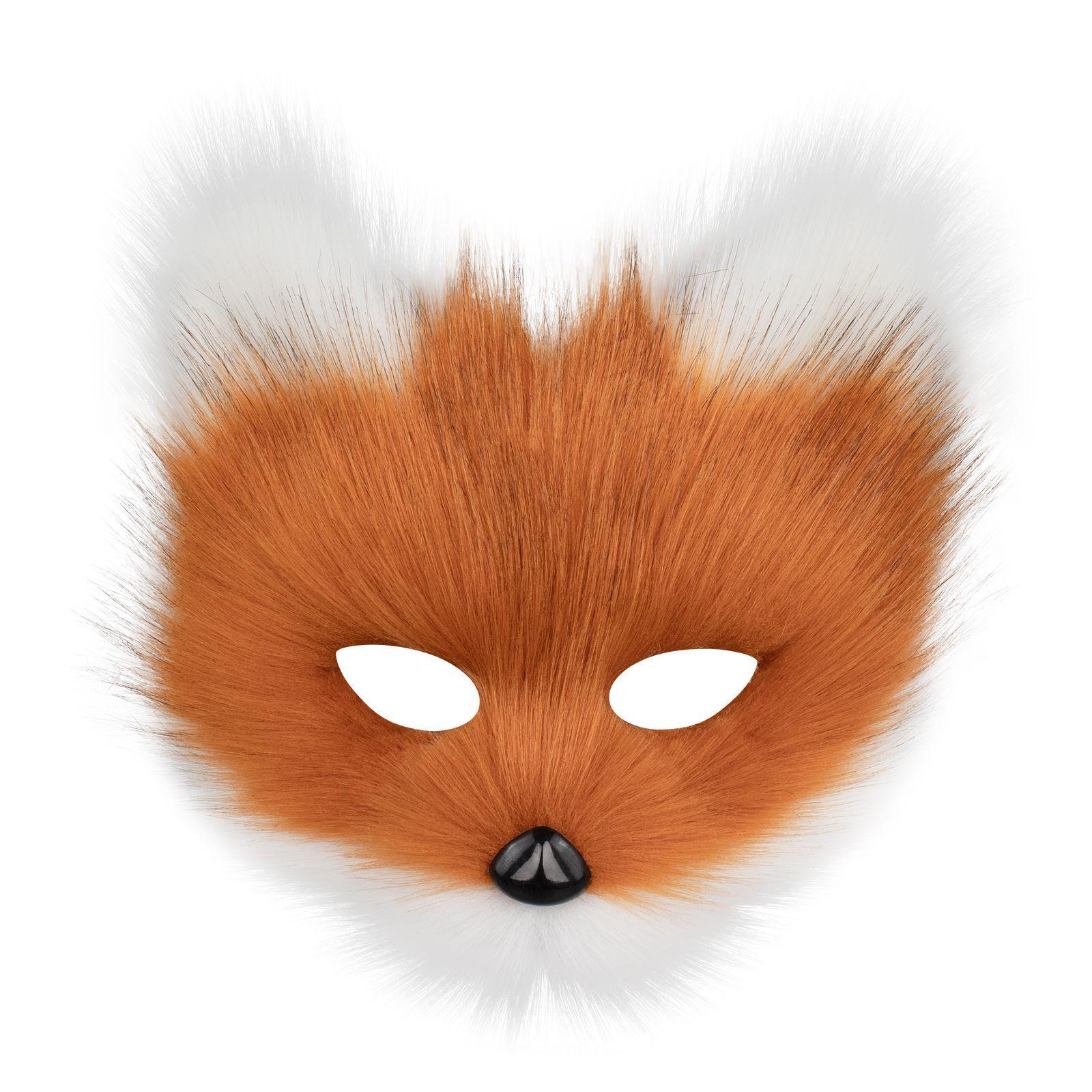 Halloween Party Furry Half-Face Cat Fox Mask Cosplay Cat Face Mask Accessory — image 13