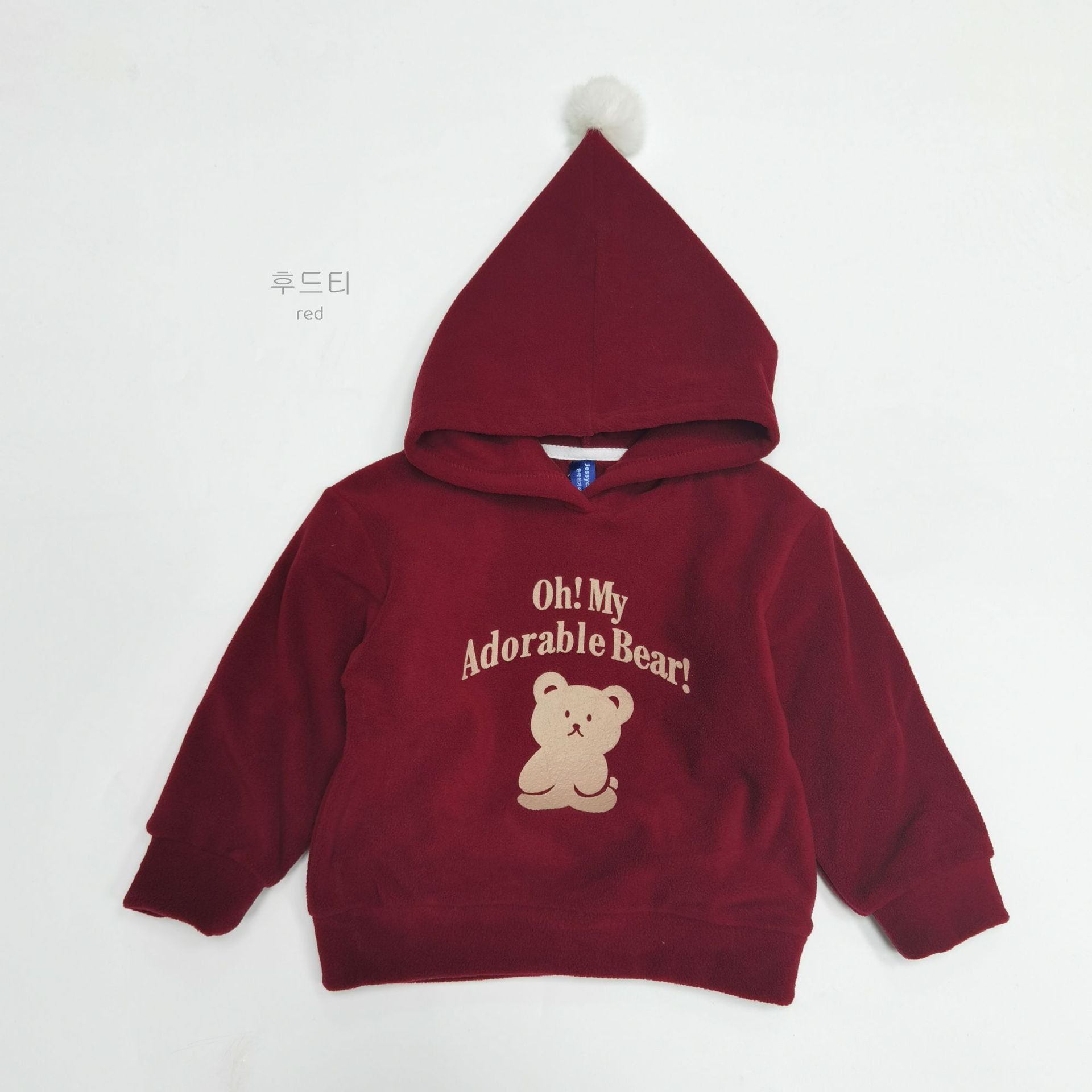 Cute teddy bear printed fleece hoodie — image 7