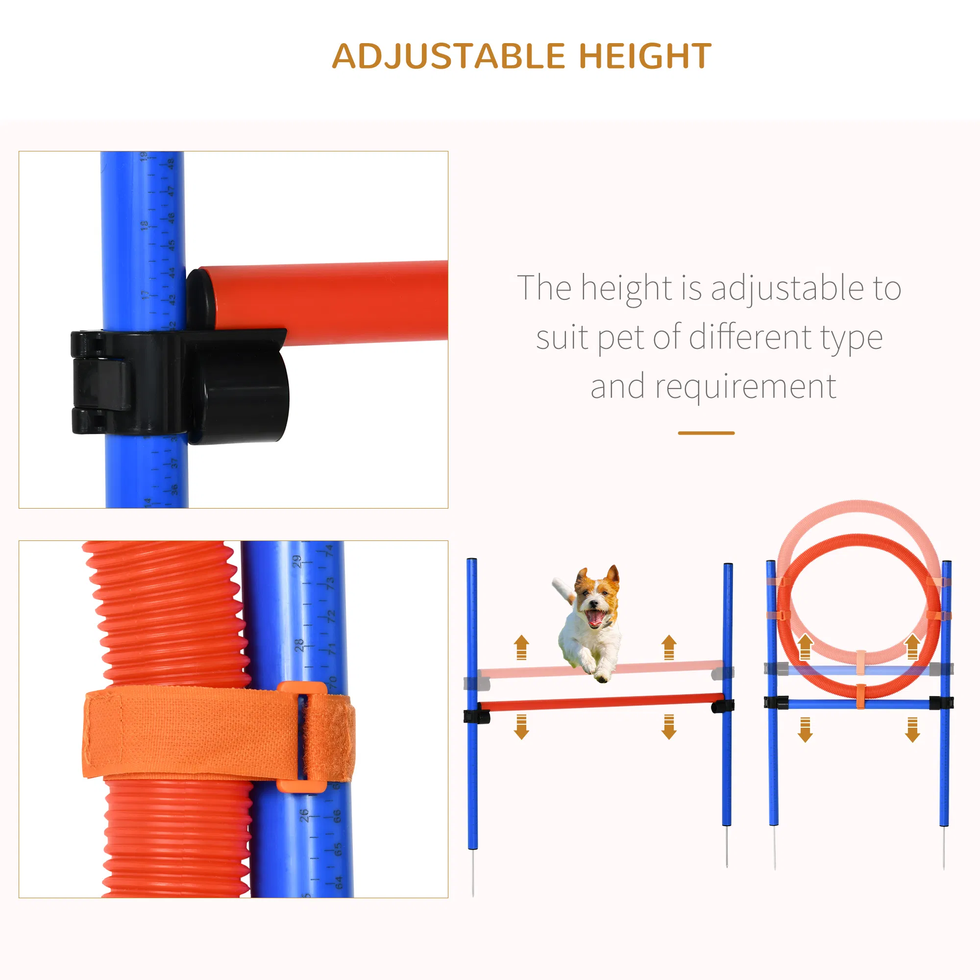 Dog Pet Agility Training Kit High Jump Weave Pole Ring Obedience Training Set Adjustable Equipment Portable — image 5