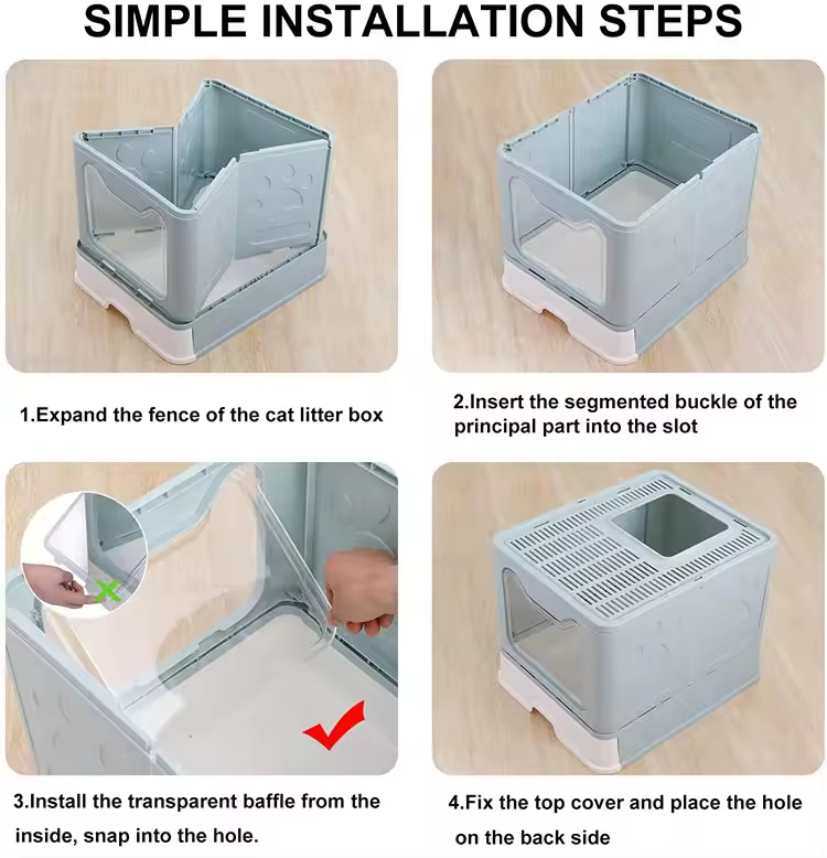 Caja de Arena para Gatos con Entrada Frontal y Cubierta de Recolección, Grande y Fácil de Limpiar — imagen 6