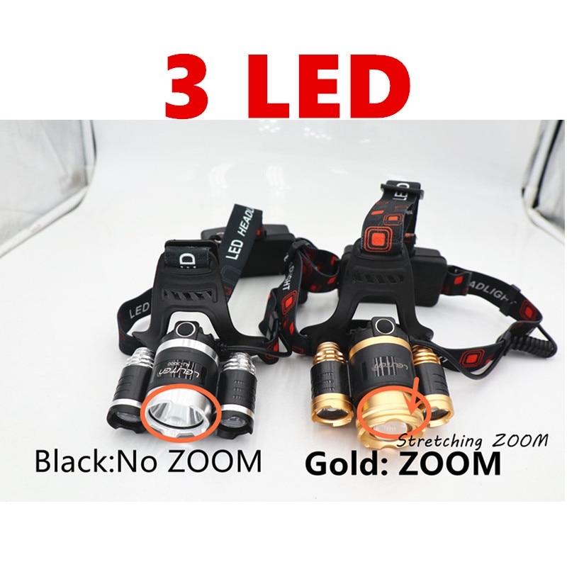 15000Lm XM-T6x3 LED Headlight ZOOM Flashlight Torch Camping Fishing Headlamp lantern Use 2*18650 battery / AC/Car/Usb/ charging — image 2