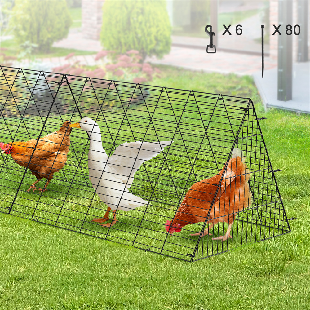 Chicken Tunnels, 287 X 78.7 X 24.2 Inch LxWxH Chicken Tunnels For Yard, Portable Chicken Tunnels For Outside With Corner Frames, 2 Sets, Suitable For Chickens, Ducks, Rabbits — imagen 1