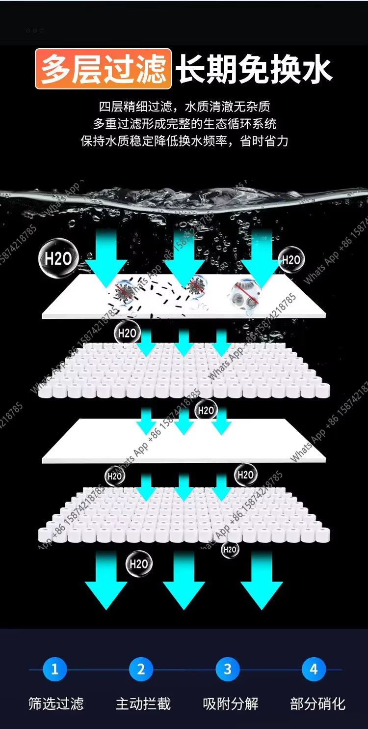 Tanque de Acuario de Vidrio Blanco Ultra para Salón con Partición de Pantalla Nueva 2026 — imagen 6