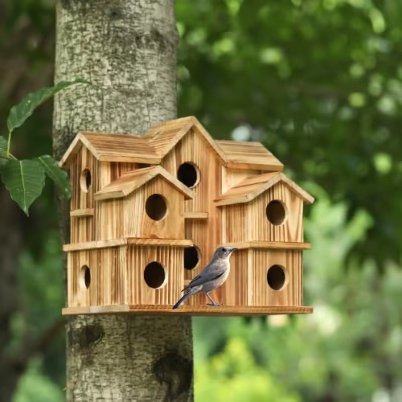 Casas de Pájaros Casa Grande para Jardín Patio Trasero Decoración Manual para Mirlos, Zorzales y Cardenales Azules — imagen 1