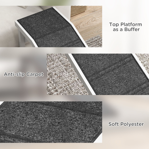 Ramp For Dog Bed, Pet Ramp For Dog With Non-slip Carpet And Top Platform — imagen 5